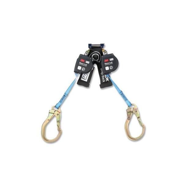 Nano-Lok™ Wrap Back Self Retracting Lifeline, 8 ft, Tie-Back Rebar Hook, 420 lb, Twin Leg