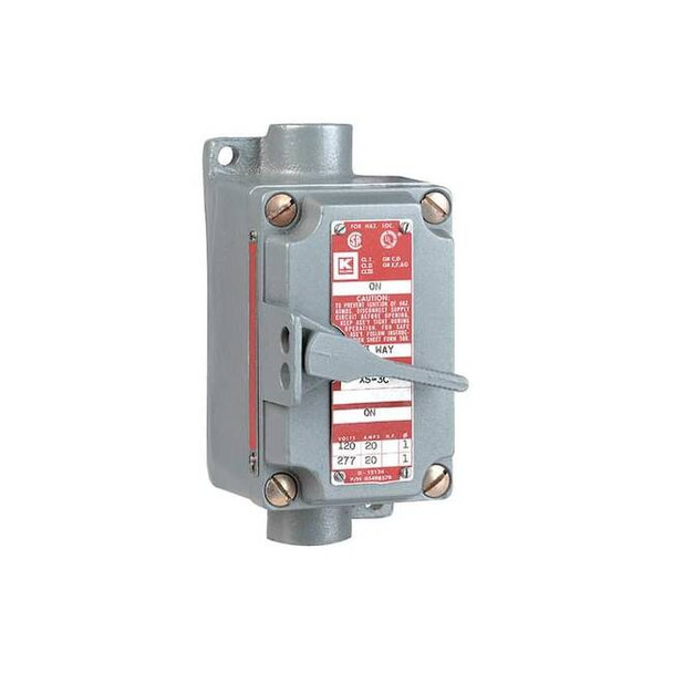 Hubbell Killark Motor Starter,Toggle,20A,3/4In Hubs,3P XSX-53