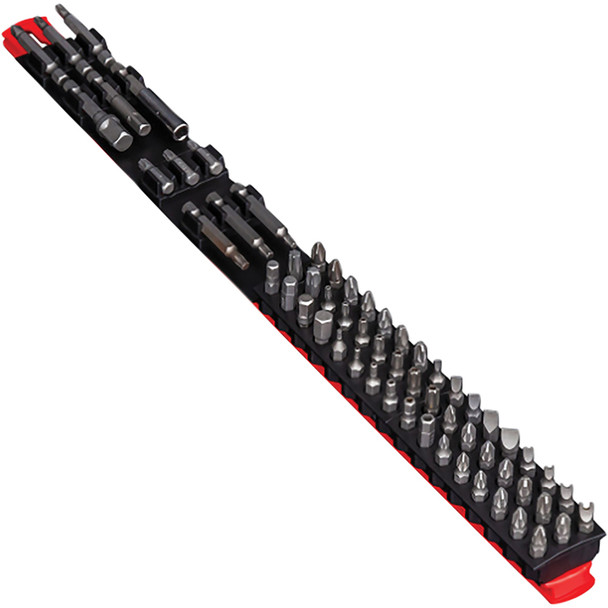 18" 60 Tool Magnetic Bit Bar - Red/Black 5731