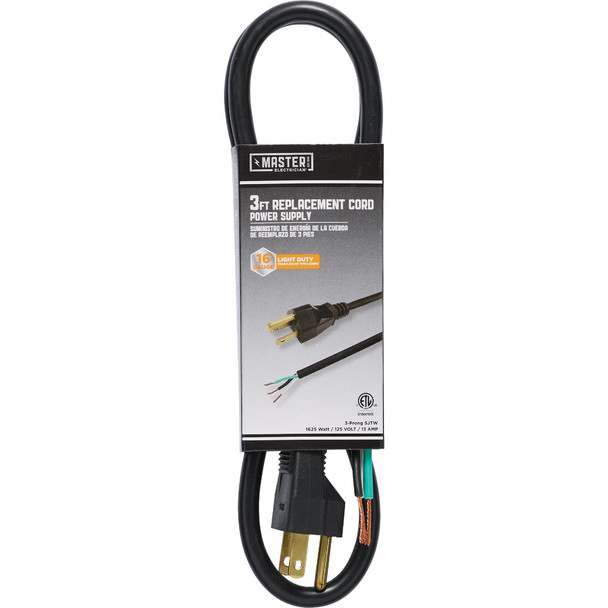 Master Electrician 3 Ft. 16/3 SJTW Power Supply Cord 09703-ME-08