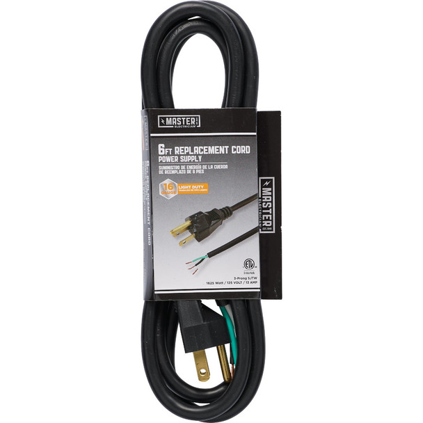 Master Electrician 6 Ft. 16/3 SJTW Power Supply Cord 09706-ME-08