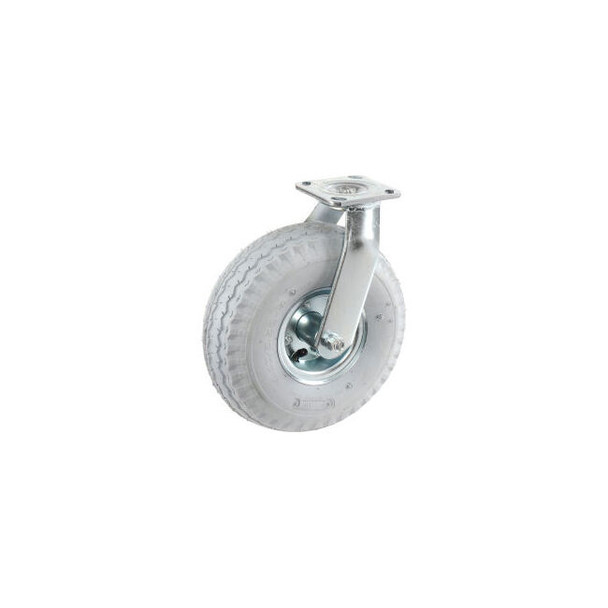 Global Industrial Swivel Plate Caster 10"" Full Pneumatic Wheel 330 Lb. Capacity