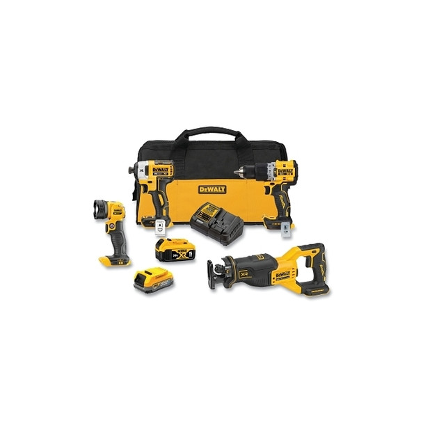 20V MAX* XR® Brushless 4-Tool Combo Kit with POWERSTACK™ Battery, 20 V, 3250 RPM