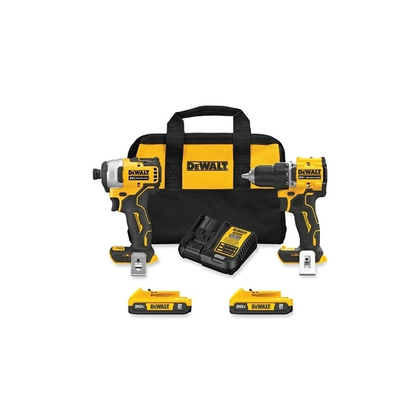 Cordless Combination Tool Kit, 2-Tool, ATOMIC™ 20V MAX*, Incl Drill and Impact Drivers/Batt/Chrgr/Bag/Belt Hooks