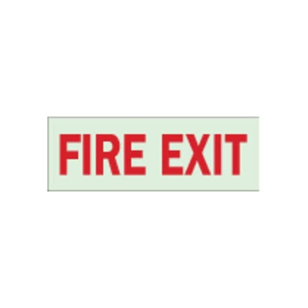 Brady Fire Exit Sign, Polyester, 10" W, 3-1/2" H, Fire Exit, White 80225