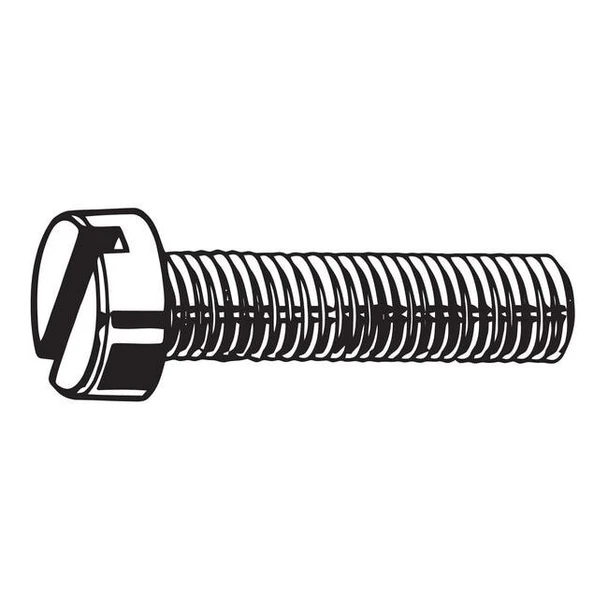 1/4"-20 x 7/8 in Slotted Pan Machine Screw, Plain 18-8 Stainless Steel, 50 PK
