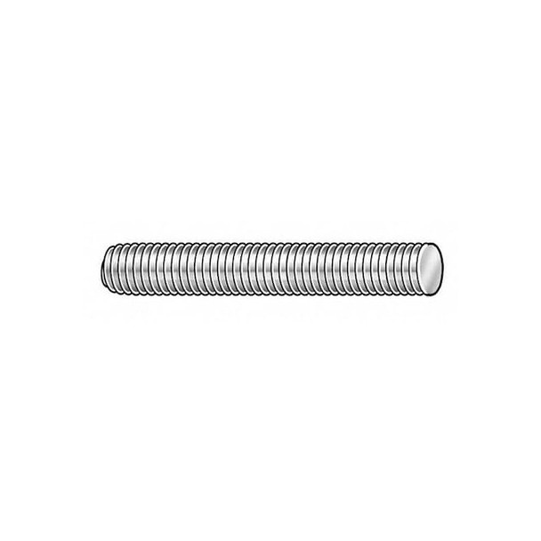 Fully Threaded Rod, 1-1/2"-6, 12 ft, Steel, Grade 2, Zinc Plated Finish