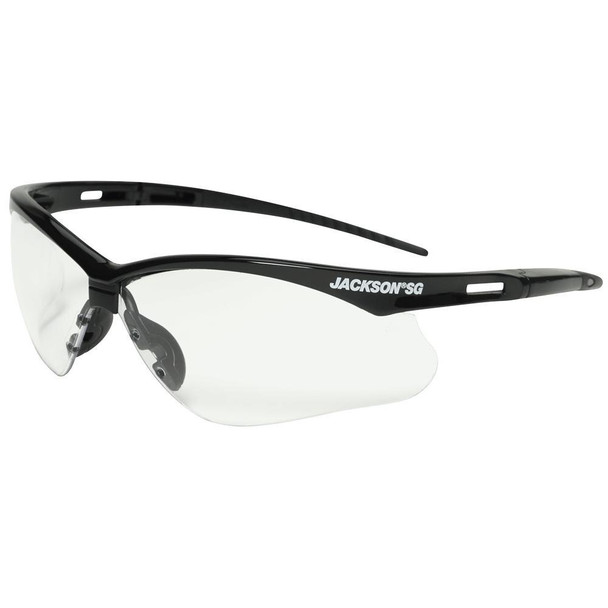 Safety Glasses, Anti-Fog, Clear Lens, Black Frame, Half-Frame Pack of 12
