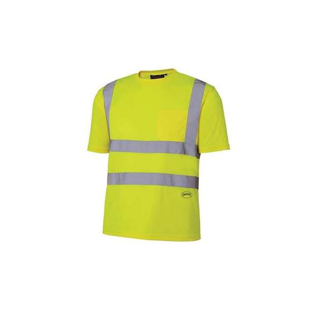 Pioneer Short Sleeve Shirt, Polyester, Hi-Vis Yellow/Green, S V1054060U-S