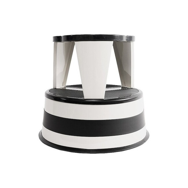 Cramer Rolling Step Stool, 2 Steps, 14.5 in Overall Height, Steel, White 1001-14
