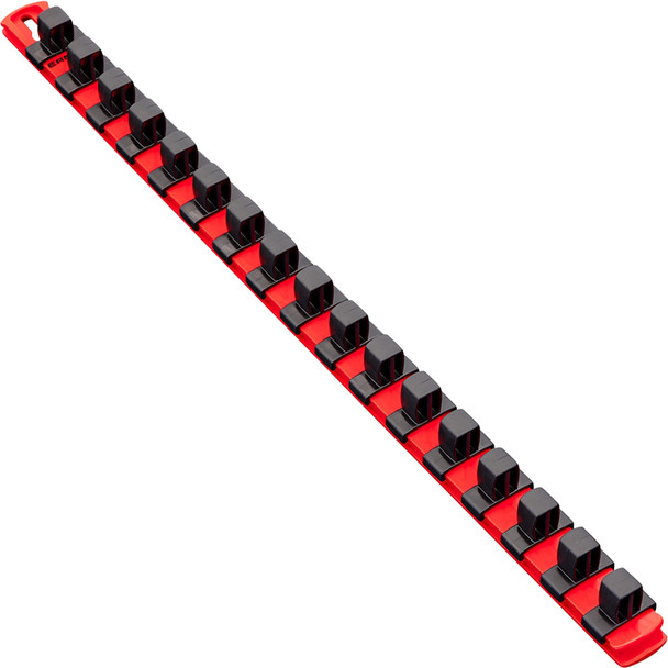 18” Socket Organizer with 17 Dura-Pro HD Clips - Red - 1/2" 8321