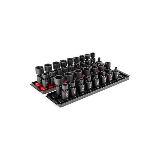 Tekton 3/8 in Drive Flex Impact Socket Set, Metric, SAE, 34 pcs SID97201