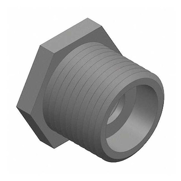 Manufacturer Varies PVC Bushing, FNPT x FNPT, 3/8 in x 1/4 in Pipe Size 839-052