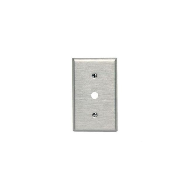 Telephone Cable Wall Plate, Number of Gangs: 1 Stainless Steel, Silver
