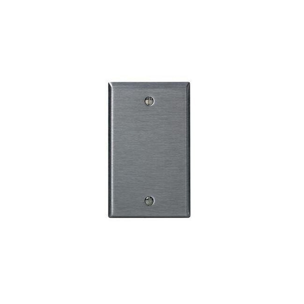 Leviton Blank Wall Plate, Number of Gangs: 1 Stainless Steel, Silver 84014-40