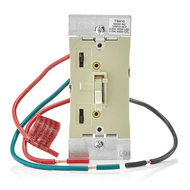 Leviton Dimmer,1-Pole/3-Way,120VAC,Ivory TSM10-1LI