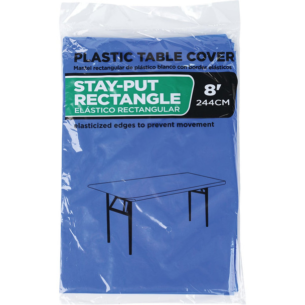 30 In. x 96 In. Royal Blue Stay-Put Fitted Table Cover WM00985729