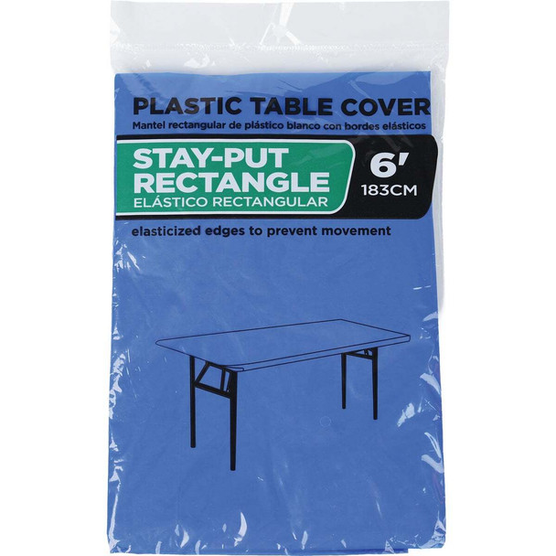 30 In. x 72 In. Royal Blue Stay-Put Fitted Rectangular Table Cover WM00983899
