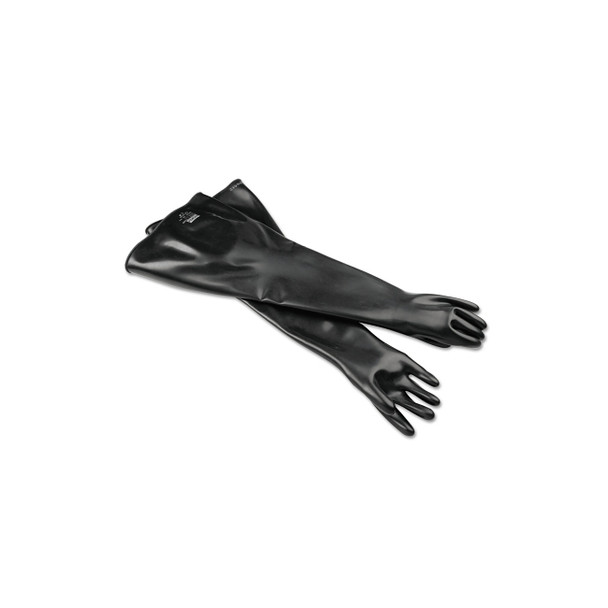 Neoprene Glovebox Gauntlet Gloves, Size 9.75, Black