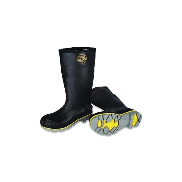XTP™ XTRA TRACTION Boots, Steel Toe, Size 14, PVC, Black/Gray
