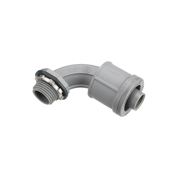 Conduit Fitting Connector, 1 in, Threaded, Nylon, Gray