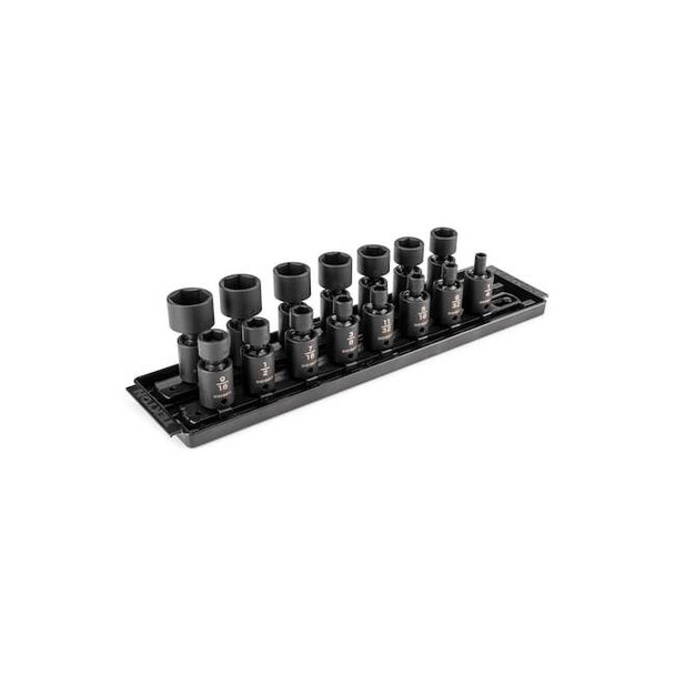 Tekton 3/8 in Drive Flex Impact Socket Set, SAE, 15 pcs SID97101