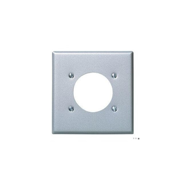Leviton Receptacle Wall Plate, Number of Gangs: 2 Stainless Steel, Silver 84026