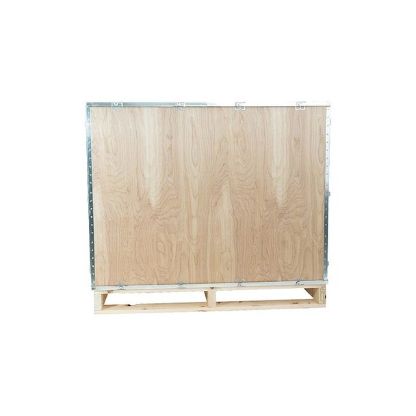 29 1/3 in x 29 1/3 in x 24 1/2 in Shipping Crate, Brown, Steel, Plywood