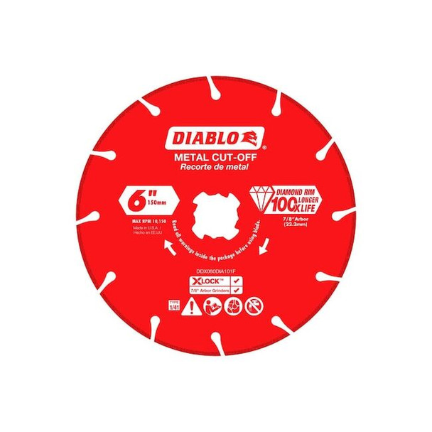 Diablo DiamondSawBlade,Diam:6",Arbor:5/8",7/8" DDX060DIA101F