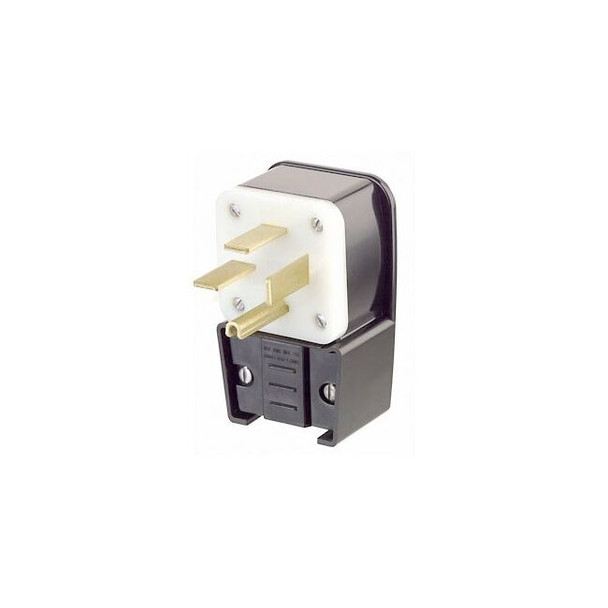 Straight Blade Plug, 15-50P, 50 A, 250V AC, 3 Pole, Screw Terminals, Grounded