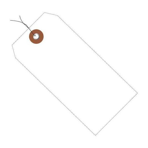 Plastic Shipping Tags, Pre-Wired, 6 1/4" x 3 1/8", White, PK100