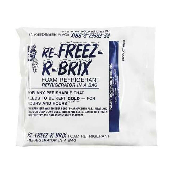 Re-Freez-R-Brix Cold Bricks, 4 1/2" x 4" x 3/4", White, PK42 RB8