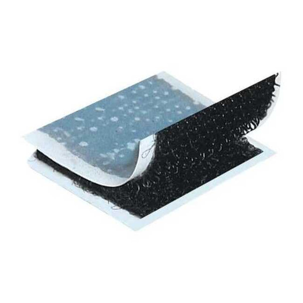 Reclosable Fastener Shape, Square, Acrylic Adhesive, 1 in, 1 in W, Black, 200 PK