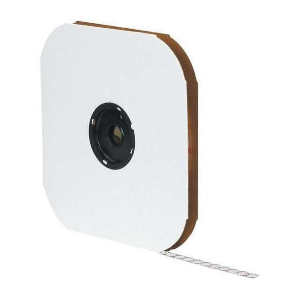 Reclosable Fastener, Disc, Rubber Adhesive, 3/8 in, White, 1800 PK