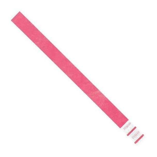 Tyvek Wristbands, 3/4" x 10", Pink, PK500 WR101PK