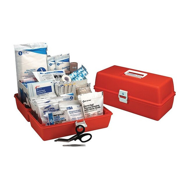 First Aid Kit and Housing, Plastic 102 Components, 1 People Served