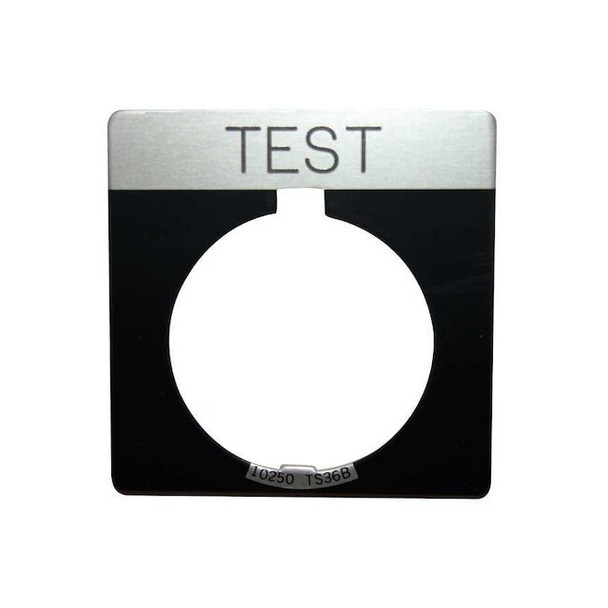 Eaton Cutler-Hammer Legend Plate,Square,Test,Black 10250TS83