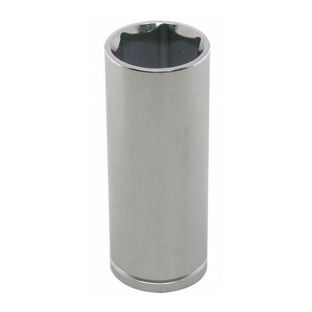 WESTWARD 1/2 in Drive, 9mm Metric, Socket, 6 Points,  Steel, Chrome, 9 mm