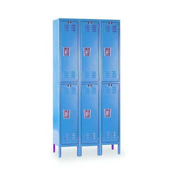 Wardrobe Locker, 36 in W, 12 in D, 78 in H, (2) Tier, (3) Wide, Marine Blue