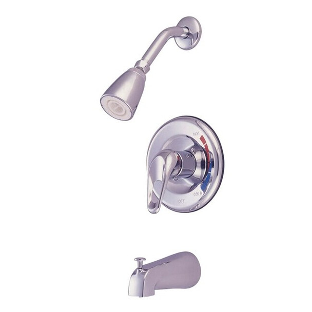 Kingston Brass Tub and Shower Faucet, Polished Chrome, Wall Mount KB691T