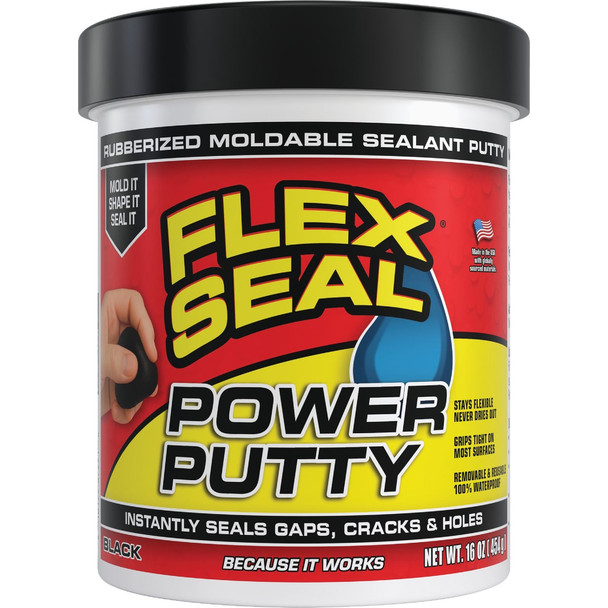 Flex Seal Power Putty 16 Oz. Black Multi-Purpose Adhesive PPFSBLKR16