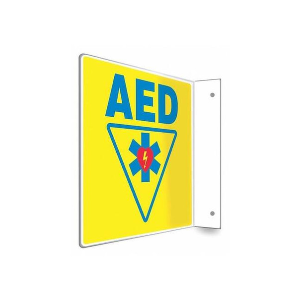 Condor AED, 8 in W x 8 in H, L-Shape Projection, PETG, 480W41 480W41