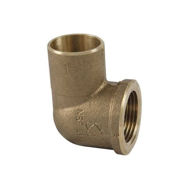 Nibco Elbow, Bronze, Cup 1 in, FNPT 3/4 in 707-3R-LF 1X3/4