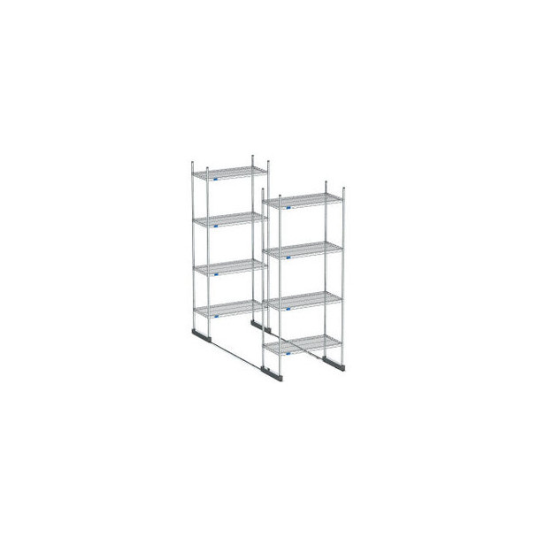 Nexel High Density Floor Track Shelving 2 Unit Chrome 48""W x 18""D x 76""H 7' L
