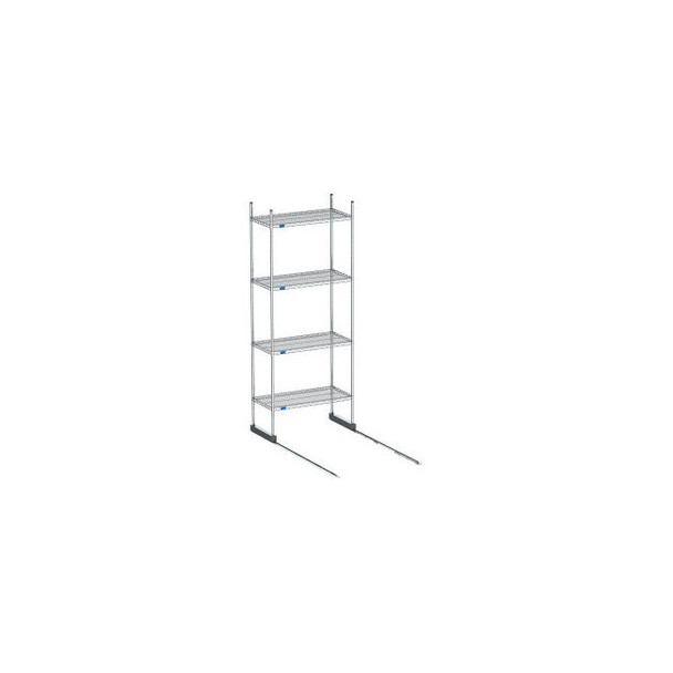 Nexel High Density Floor Track Shelving 1 Unit Chrome 36""W x 36""D x 76""H 8' L