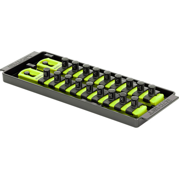 Socket Boss, 2-Rail Socket Tray, 8" HI-VIZ  3/8" Drive 8562HV