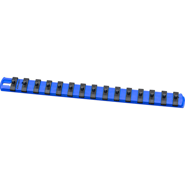 13” Magnetic Socket Organizer with 15 Twist Lock Clips - Blue - 1/4” 8417M