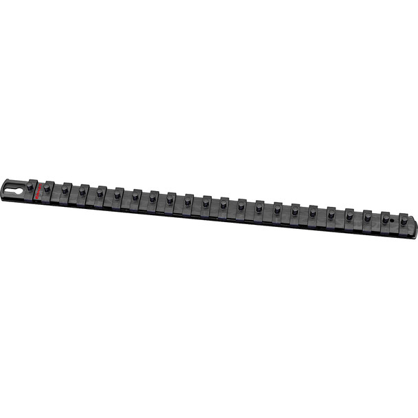 18” Socket Organizer with 22 Twist Lock Clips - Black - 1/4” 8420