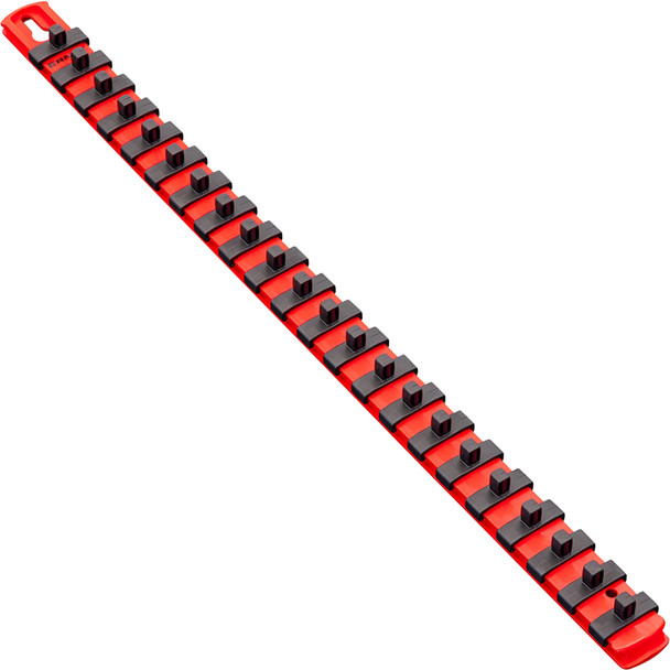 18” Socket Organizer with 22 Dura-Pro HD Clips - Red - 1/4" 8322