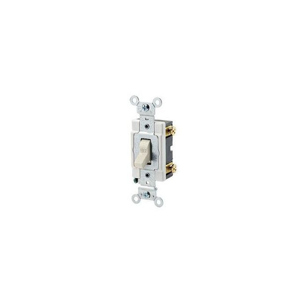 Leviton WallSwitch,2hp,Toggle,20A,LightAlmond 1221-ST